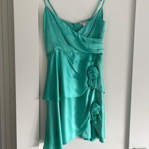 Betsey Johnson Teal Satin Dress